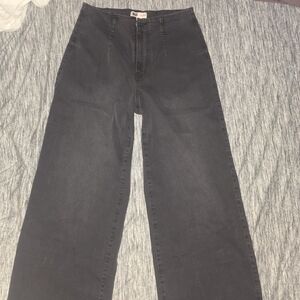 NWOT SO Women's Faded Black High Rise Wide Leg Jeans